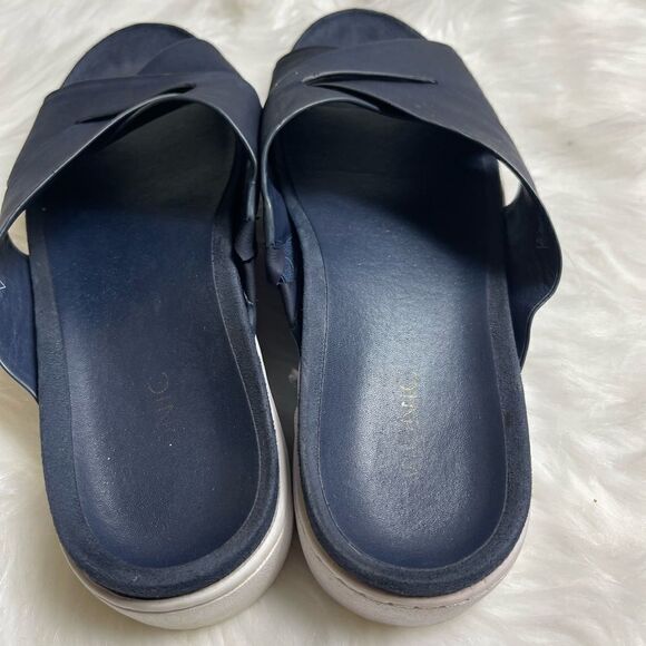 Vionic Lou Leather suede Navy blue straps platform sandals size 8 - Picture 4 of 7